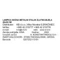 LAMPICA NOĆNA METALNI STALAK ZLATNO-BIJELA 48x28 CM