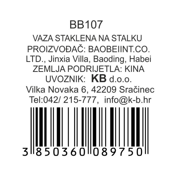 VAZA - SVIJEĆNJAK STAKLENI NA STALKU 33 CM