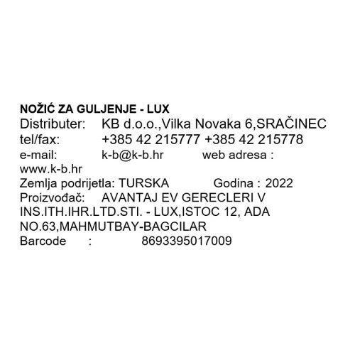 NOŽIĆ ZA GULJENJE - LUX