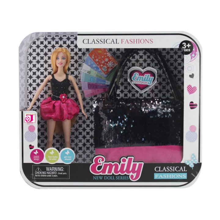 LUTKA EMILY 29 CM S PRIBOROM I DJEČJOM TORBICOM