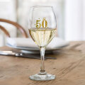 ČAŠA ZA VINO S TISKOM Zlatnih 50 U POKLON KUTIJI