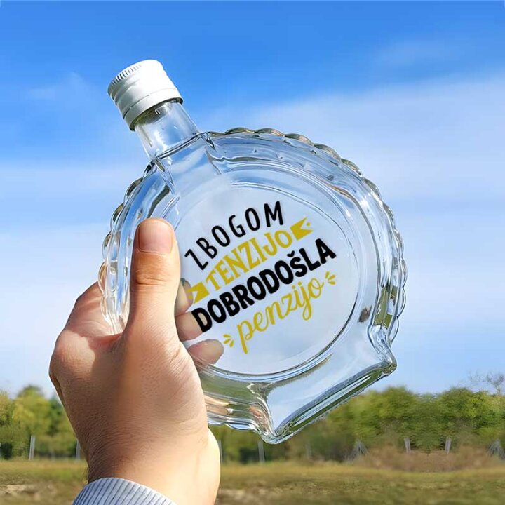 ČUTURICA BOCA STAKLENA S TISKOM 0,7L DOBRODOŠLA PENZIJO
