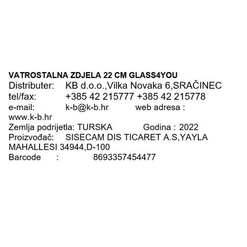 VATROSTALNA ZDJELA 22 CM GLASS4YOU
