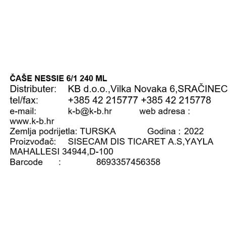 ČAŠE NESSIE 6/1 240 ML