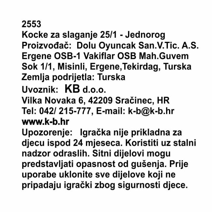 KOCKE JUMBLOCKS 25 DIJELNE - JEDNOROG