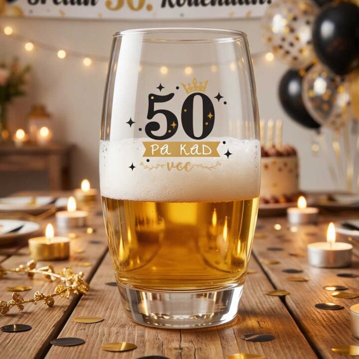 ČAŠA ZA PIVO S NATPISOM 0,5 L Broj 50