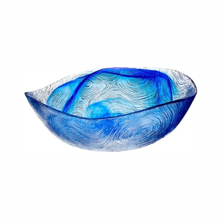 ZDJELICA LINDEN STAKLENA 14 CM - PLAVA