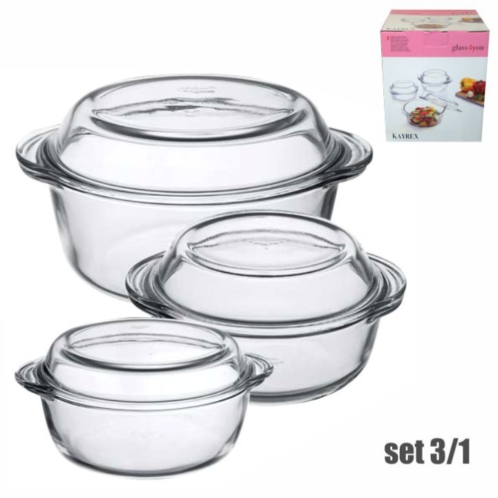 VATROSTALNE POSUDE S POKLOPCIMA 3/1 OKRUGLE - G4U KAYREX 1450 / 840 / 565 ML