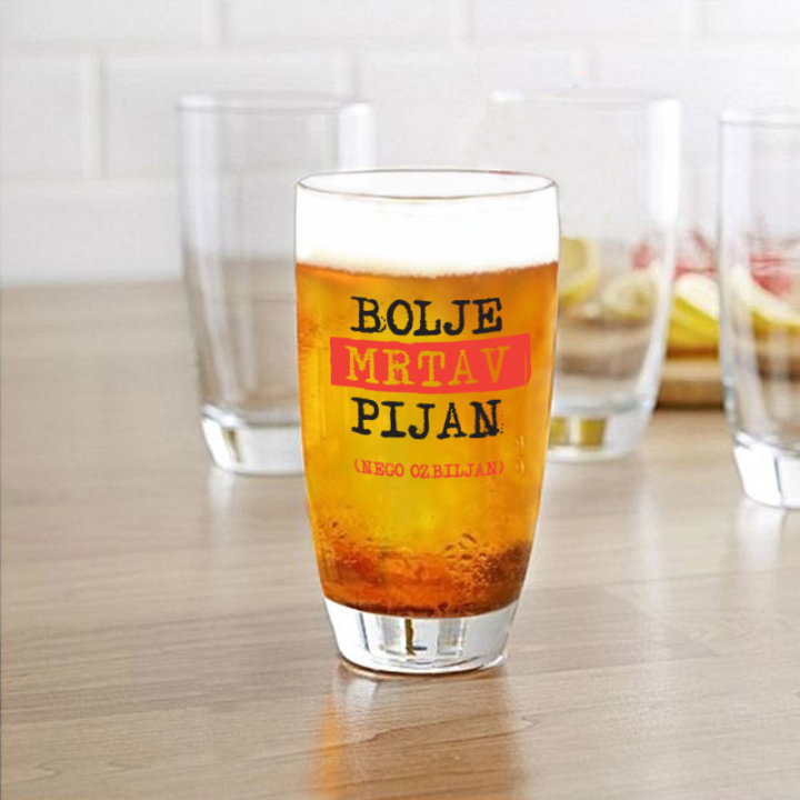 ČAŠA ZA PIVO S TISKOM 0,5 L Mrtav pijan