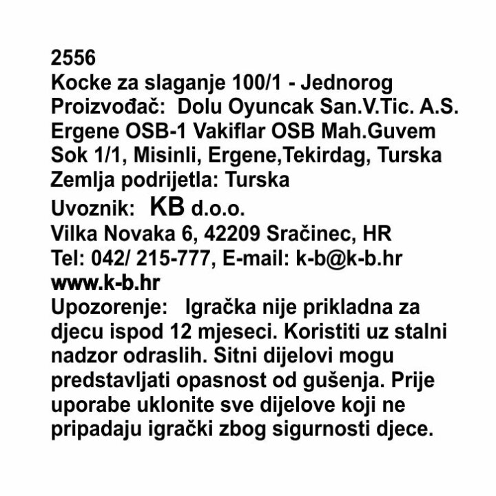 KOCKE JUMBLOCKS 100 DIJELNE - JEDNOROG