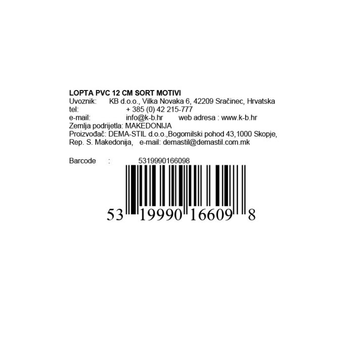 LOPTA PVC 12 CM