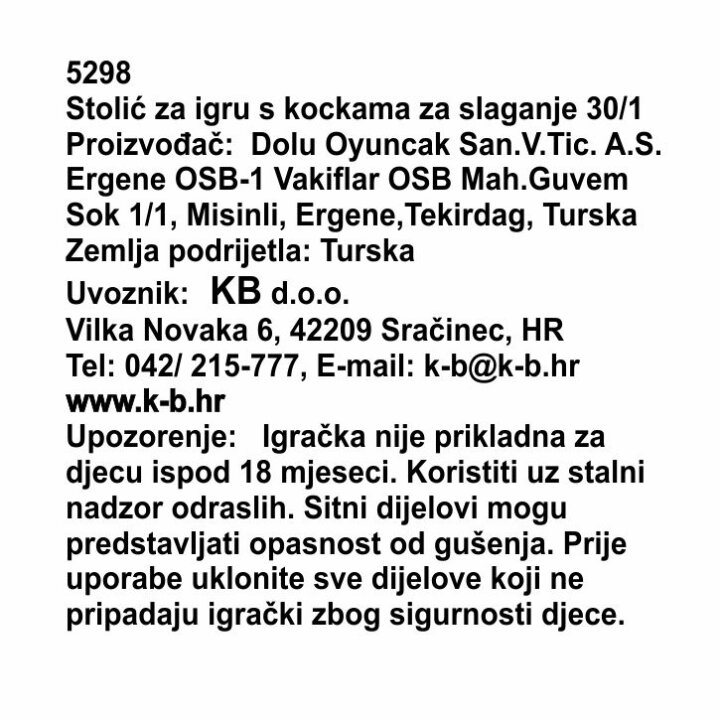 STOLIĆ ZA IGRU SA 30 KOCKICA