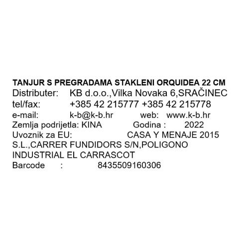 TANJUR S PREGRADAMA STAKLENI ORQUIDEA 22 CM