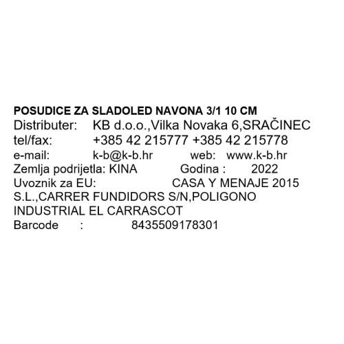 POSUDICE ZA SLADOLED NAVONA 3/1 180 Ml
