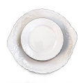 SET ZA KOLAČE PORCULANSKI 7 DIJELNI - SREBRNI RUB