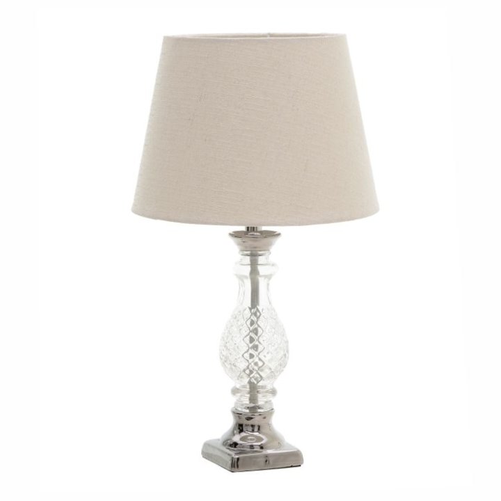 NOĆNA LAMPA STAKLO-METAL BEŽ BOJA 45x25 CM