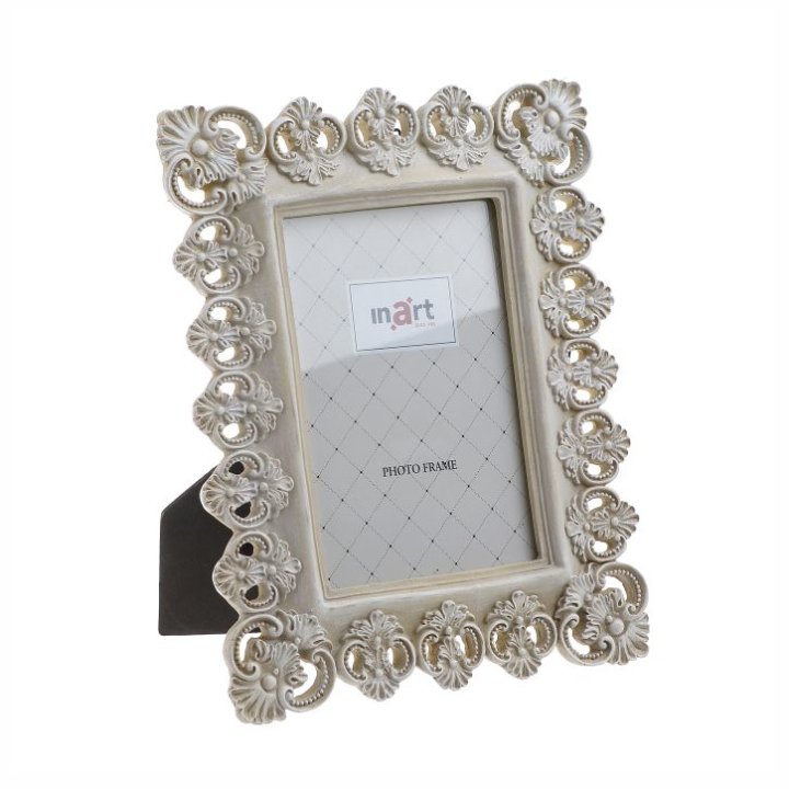 OKVIR ZA SLIKU 10x15 CM ANTIK SIVO-BIJELI - POLYRESIN
