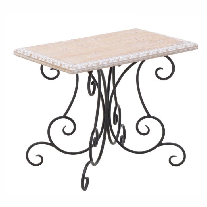 STOLIĆ METAL-DRVO 58x38x46 CM NATUR-CRNI