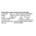 STOLIĆ METAL-DRVO 58x38x46 CM NATUR-CRNI