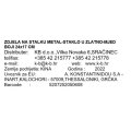 ZDJELA NA STALKU METAL-STAKLO U ZLATNO-MJED BOJI 24x17 CM