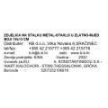 ZDJELICA NA STALKU METAL-STAKLO U ZLATNO-MJED BOJI 18x13 CM