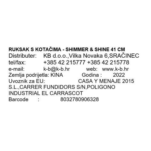 RUKSAK S KOTAČIMA - SHIMMER & SHINE 41 CM