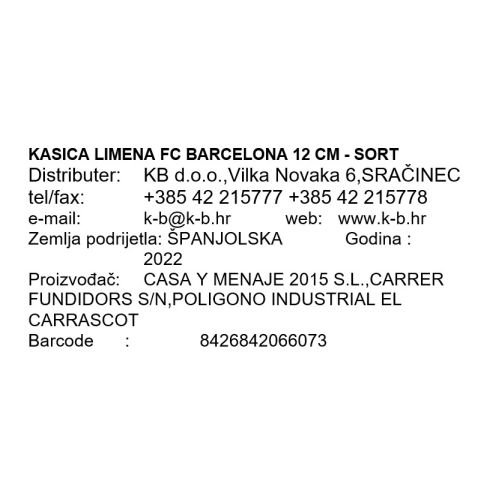KASICA LIMENA FC BARCELONA 12 CM