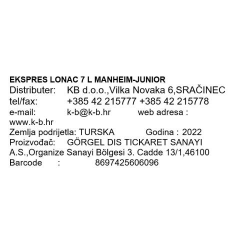 EKSPRES LONAC 7 L MANHEIM-JUNIOR