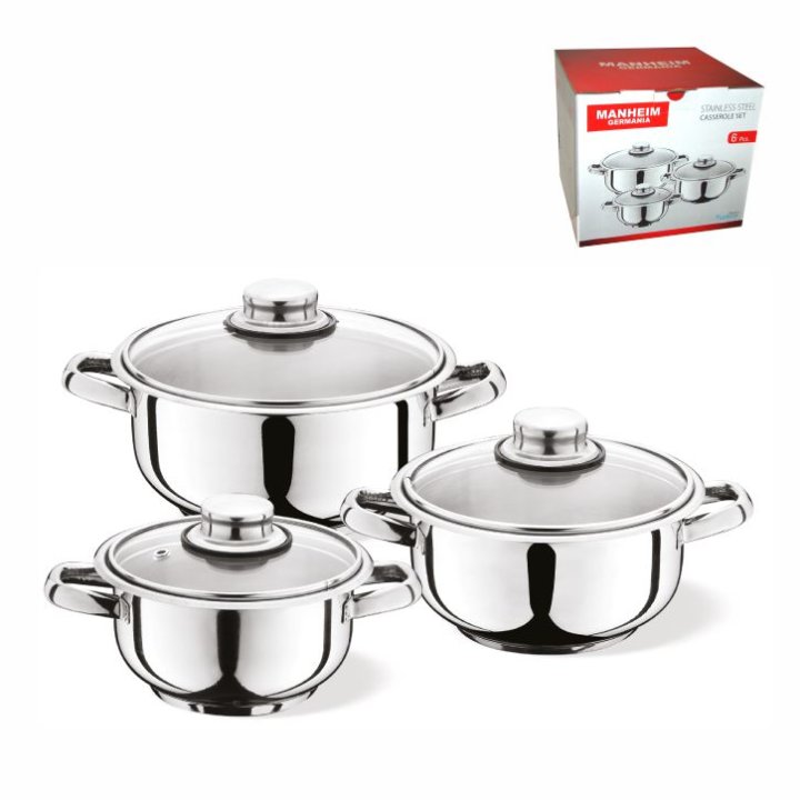 POSUĐE ZA KUHANJE MANHEIM INOX MINI 6 DIJELNI SET 14/16/18 CM