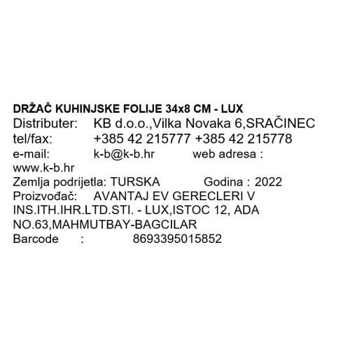 DRŽAČ KUHINJSKE FOLIJE 34x8 CM - LUX