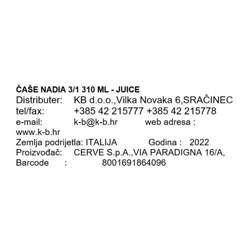ČAŠE NADIA 3/1 310 ML - JUICE