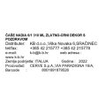 ČAŠE NADIA 6/1 310 ML ZLATNO-CRNI DEKOR S POZDRAVOM