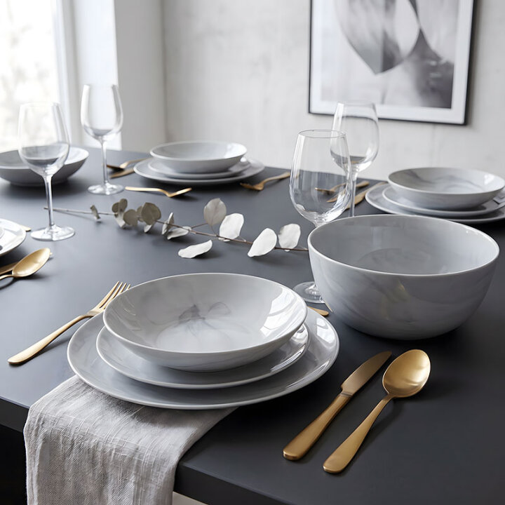 SERVIS ZA JELO DIWALI GRANIT MARBLE 19 DIJELNI ARCOPAL