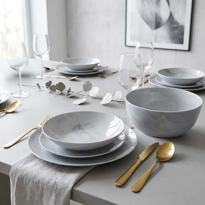 SERVIS ZA JELO DIWALI GRANIT MARBLE 19 DIJELNI ARCOPAL