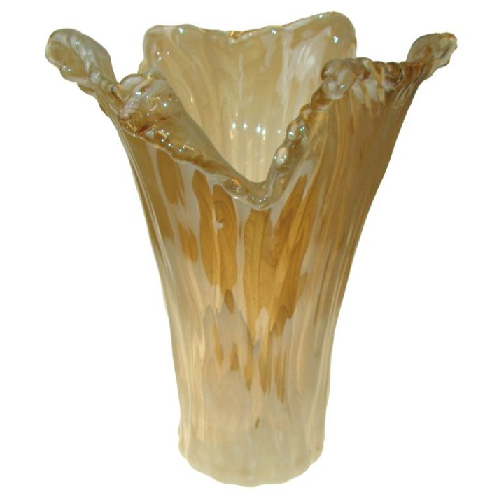VAZA FULMINE MURANO 35 CM KREM PERLA