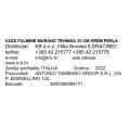 VAZA FULMINE MURANO 35 CM KREM PERLA