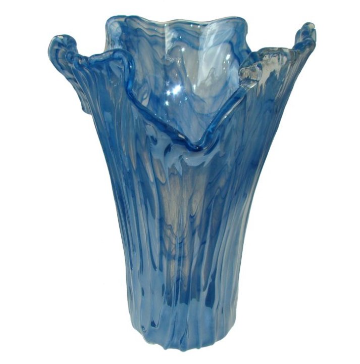 VAZA FUMINE MURANO TEHNIKA 35 CM PLAVA PERLA