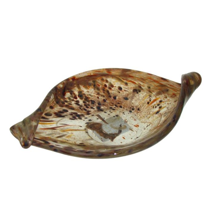 ZDJELA CARAMELA MURANO TEHNIKA 35x24 CM TRANSPARENT-SAFARI