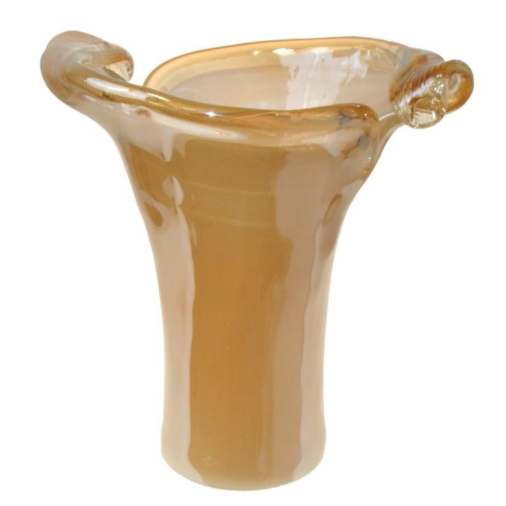 VAZA CARAMELA - MURANO TEHNIKA 27 CM KREM PERLA