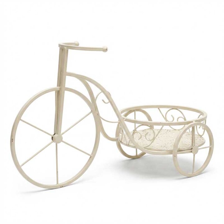 STALAK ZA CVIJEĆE TRICIKL METALNI KREM 55x25x32 CM