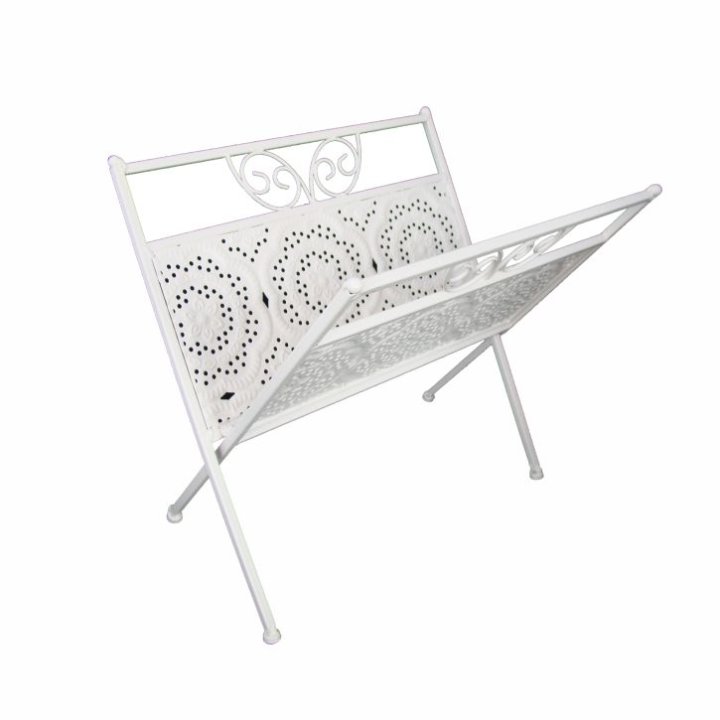 STALAK ZA NOVINE METALNI KREM 36x32x34 CM