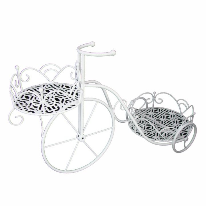 STALAK ZA 2 TEGLE TRICIKL METALNI BIJELI 59x25x37 CM