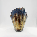 VAZA CYCAS ŠKOLJKA SIVO-SMEĐA MURANO TEHNIKA SA ZLATNOM FOLIJOM 31x26x17 CM