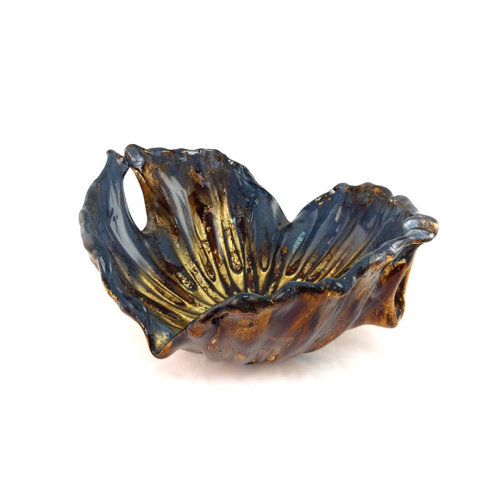 ZDJELA PALMA SIVO-SMEĐA SA ZLATNOM FOLIJOM 35x28x16 CM