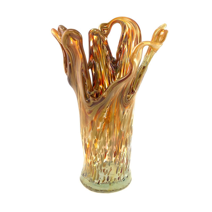 VAZA TRILOGY - MURANO TEHNIKA STAKLO 35 CM TRANSPARENT-SAFARI