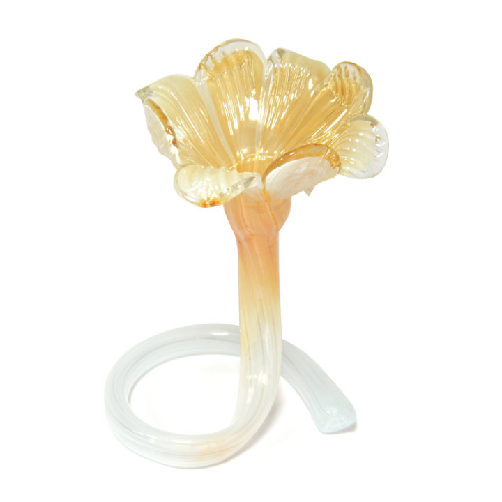 SVIJEĆNJAK-VAZA CVIJET MURANO 20 CM KREM PERLA
