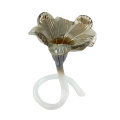 SVIJEĆNJAK-VAZA CVIJET MURANO TEHNIKA 20 CM BEŽ PERLA