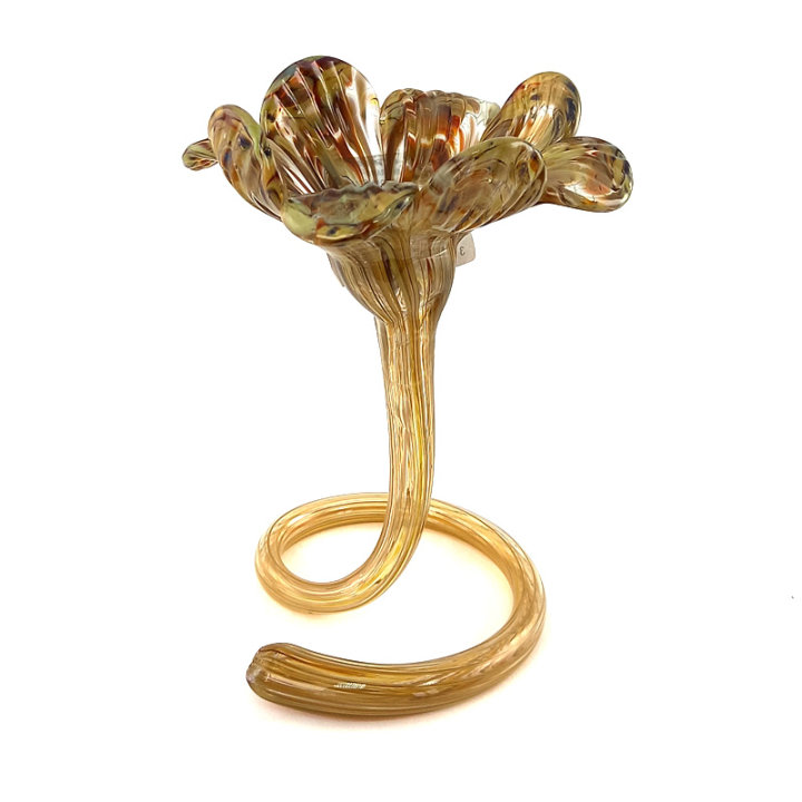 SVIJEĆNJAK - VAZA CVIJET - MURANO TEHNIKA 20 CM TRANSPARENT-SAFARI