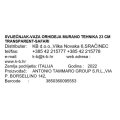 SVIJEĆNJAK - VAZA ORHIDEJA - MURANO TEHNIKA 23 CM TRANSPARENT-SAFARI