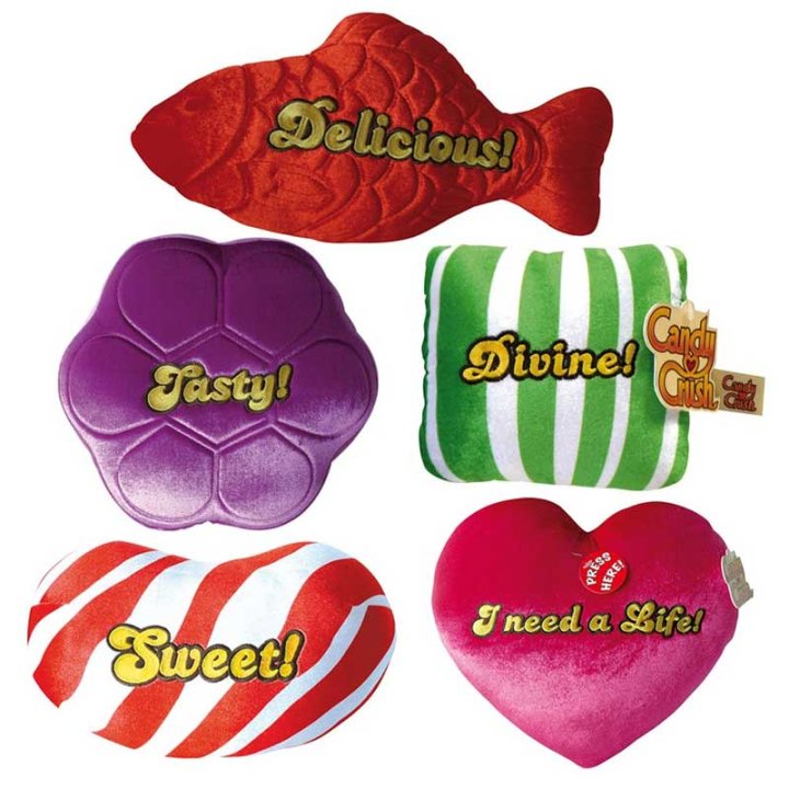JASTUĆIĆ CANDY CRUSH PLIŠANI S NATPISOM 25-30 CM